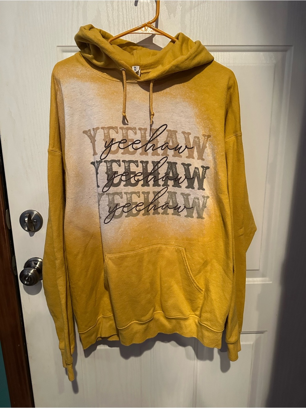 Yeehaw Graphic Hooded Sweatshirt - Mustard Yellow